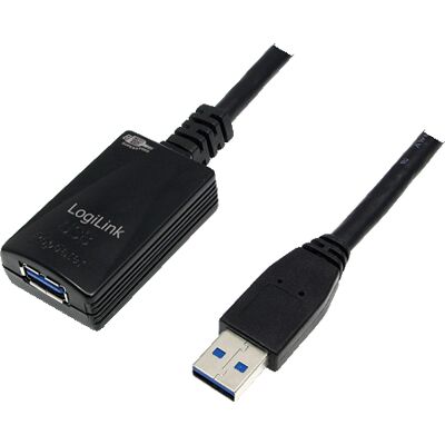 Câble LogiLink UA0127 USB 3.2 Gen 1 (3.1 Gen 1) 5m, Connecteurs USB-A Mâle/Femelle, Débit 5 Gbit/s, Noir - Publicité Câble LogiLink UA0127 USB 3.2 Gen 1 (3.1 Gen 1) 5m, Connecteurs USB-A Mâle/Femelle, Débit 5 Gbit/s, Noir - Publicité