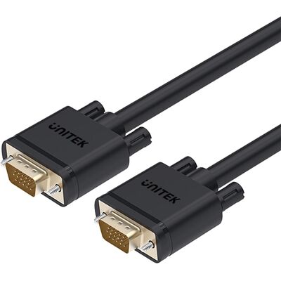 UNITEK Y-C505 Câble VGA 5m, Connecteurs Mâle VGA (D-Sub), Résolution 1920x1080 (HD 1080), AWG 28, Contacts Or, Blindage, Ferrite, Noir - Publicité UNITEK Y-C505 Câble VGA 5m, Connecteurs Mâle VGA (D-Sub), Résolution 1920x1080 (HD 1080), AWG 28, Contacts Or, Blindage, Ferrite, Noir - Publicité