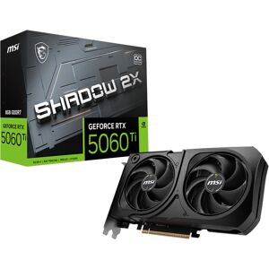 MSI GeForce RTX 5060 Ti 8GB GDDR7 Shadow 2X OC PLUS, 4608 Cœurs CUDA, Boost 2602MHz, PCI Express x16 5.0, DisplayPort 2.1, HDMI 2.1b