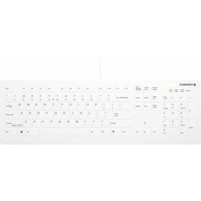 CHERRY AK-C8112-U1-W/EU Clavier Médical USB QWERTY Anglais Blanc, Interrupteur Ciseaux, 104 Touches ABS, Câble 1.8m, 449x142x17mm - Publicité CHERRY AK-C8112-U1-W/EU Clavier Médical USB QWERTY Anglais Blanc, Interrupteur Ciseaux, 104 Touches ABS, Câble 1.8m, 449x142x17mm - Publicité
