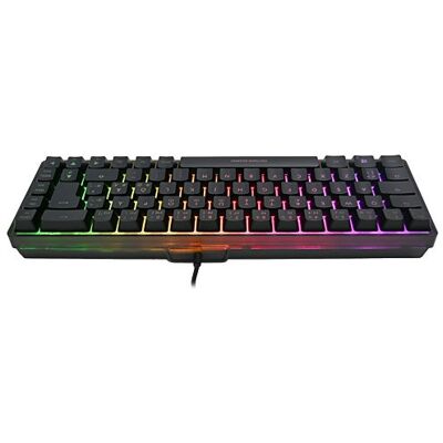Clavier Gaming Deltaco GAM-158-DE, 60%, QWERTZ Nordique, LED RGB, USB, Anti-ghosting, Membrane, Aluminium, Windows 10/11, Câble 1.8m - Publicité Clavier Gaming Deltaco GAM-158-DE, 60%, QWERTZ Nordique, LED RGB, USB, Anti-ghosting, Membrane, Aluminium, Windows 10/11, Câble 1.8m - Publicité