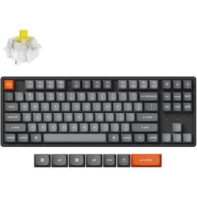 Keychron K8 Max Clavier Mécanique 80% ANSI Noir USB + RF Wireless + Bluetooth 5.1 Rétroéclairage LED RGB, PBT Double Shot, Batterie 4000mAh - Publicité Keychron K8 Max Clavier Mécanique 80% ANSI Noir USB + RF Wireless + Bluetooth 5.1 Rétroéclairage LED RGB, PBT Double Shot, Batterie 4000mAh - Publicité