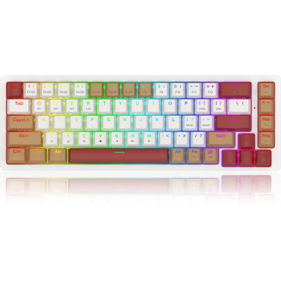 REDRAGON - K677WLR-RGB-PRO - Blanc/Rouge - Keyboard - Publicité REDRAGON - K677WLR-RGB-PRO - Blanc/Rouge - Keyboard - Publicité