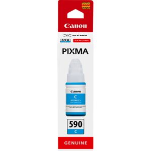 Bouteille d'encre cyan GI-590 70 ml, encre à base de colorants pour imprimante Canon PIXMA série G, référence 1604C001, fabriqué au Japon.