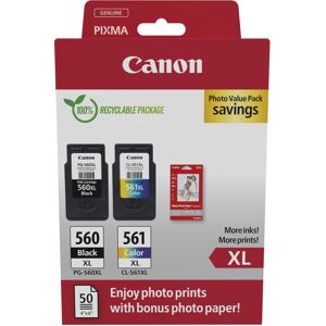 Canon 3712C008 Pack 2 Cartouches Originales XL (Noir, Cyan, Magenta, Jaune) PIXMA TS5350/TS7450, Photo Value Pack, Fabriqué au Japon