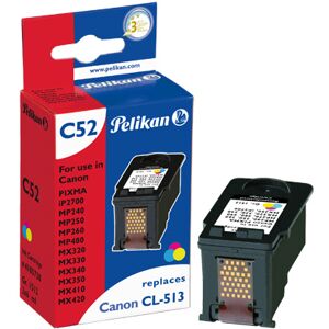 Pelikan C52 : Cartouche d'Encre Pigmentée CMJ, Compatible Canon PIXMA (liste des modèles), Remplace CL-513 - Référence 4105738 (1 pièce)