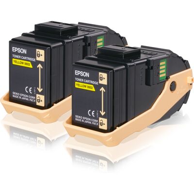 Epson C13S050606 - Pack de 2 Toners Jaune Original, 7500 pages, Technologie Laser, Compatibilité AcuLaser C9300N - Fabriqué au Japon - Publicité Epson C13S050606 - Pack de 2 Toners Jaune Original, 7500 pages, Technologie Laser, Compatibilité AcuLaser C9300N - Fabriqué au Japon - Publicité
