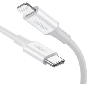 Ugreen 10493 Câble 1m USB-C vers USB-C/Lightning, 480 Mbit/s, 3A, compatible iPad Pro/iPhone/MacBook/Chromebook/MateBook, Blanc