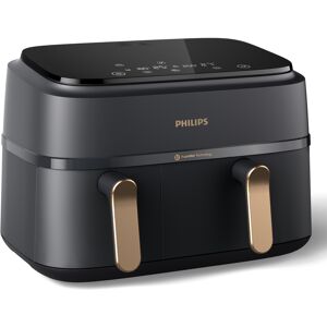Philips Série 3000 NA352/00 Airfryer Double Panier 9L (6L+3L) 2750W Technologie Rapid Air, 8 programmes, Thermostat 40-200°C, Ecran LED