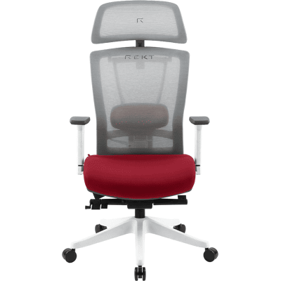 Chaise ergonomique REKT OFFICE-R V2 rouge et blanc Blanc - Publicité Chaise ergonomique REKT OFFICE-R V2 rouge et blanc Blanc - Publicité