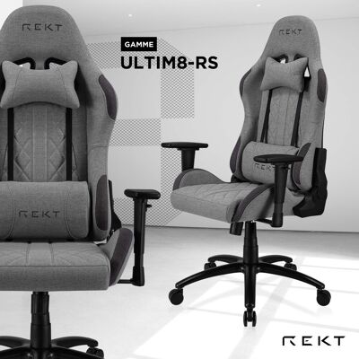 REKT Chaise de bureau gaming / Fauteuil gamer tissu gris foncé - ULTIM8-RS Dark Grey - Publicité REKT Chaise de bureau gaming / Fauteuil gamer tissu gris foncé - ULTIM8-RS Dark Grey - Publicité