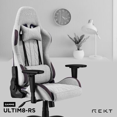 REKT Chaise de bureau gaming / Fauteuil gamer gris clair - ULTIM8-RS Light Grey Gris Clair - Publicité REKT Chaise de bureau gaming / Fauteuil gamer gris clair - ULTIM8-RS Light Grey Gris Clair - Publicité