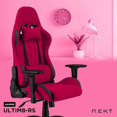 REKT Chaise de bureau gaming / Fauteuil gamer tissu rouge - ULTIM8-RS True Red Rouge - Publicité REKT Chaise de bureau gaming / Fauteuil gamer tissu rouge - ULTIM8-RS True Red Rouge - Publicité
