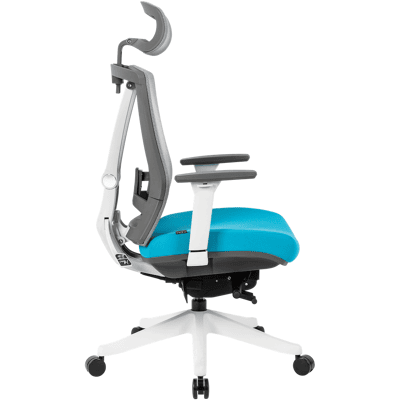 Chaise ergonomique REKT OFFICE-R Bleu et blanc Blanc - Publicité Chaise ergonomique REKT OFFICE-R Bleu et blanc Blanc - Publicité