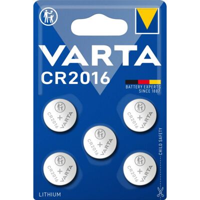 Pile lithium Varta CR2016 3V - Pack de 5 - Publicité Pile lithium Varta CR2016 3V - Pack de 5 - Publicité