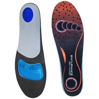 Semelles de soutien d'arc Endurance pour chaussures de course T. 35-39 - Confort optimal et performance améliorée en noir - Publicité Semelles de soutien d'arc Endurance pour chaussures de course T. 35-39 - Confort optimal et performance améliorée en noir - Publicité