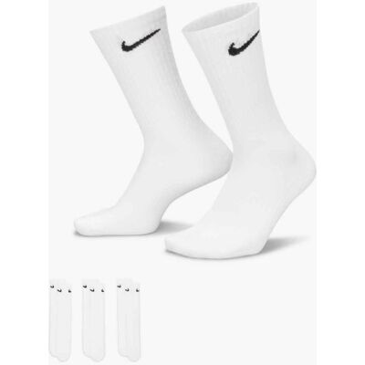 Chaussettes Nike Everyday Lightweight Crew 3-Pack - Chaussettes blanches confortables pour coureurs et modes de vie actifs - Publicité Chaussettes Nike Everyday Lightweight Crew 3-Pack - Chaussettes blanches confortables pour coureurs et modes de vie actifs - Publicité