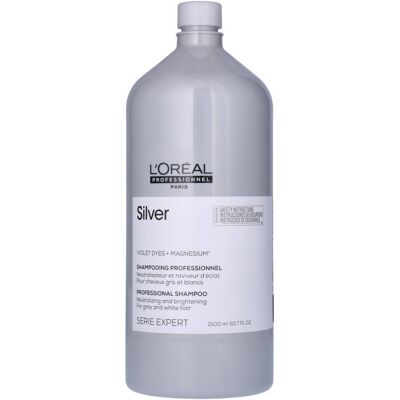 Shampoing Argent Professionnel L'Oréal pour Cheveux Platine - 1500mL - Publicité Shampoing Argent Professionnel L'Oréal pour Cheveux Platine - 1500mL - Publicité