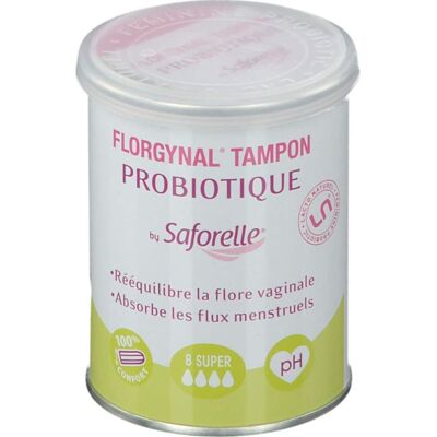 Saforelle Florgynal Tampon Probiotique Super 8 Tampons - Publicité Saforelle Florgynal Tampon Probiotique Super 8 Tampons - Publicité