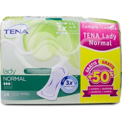 Tena Discreet Serviettes Absorbantes d'Urine Léger Normal 24 + 12 - Publicité Tena Discreet Serviettes Absorbantes d'Urine Léger Normal 24 + 12 - Publicité