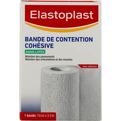 Elastoplast Bande De Contention Cohésive Sans Latex Blanc 10cmx3.5m - Publicité Elastoplast Bande De Contention Cohésive Sans Latex Blanc 10cmx3.5m - Publicité