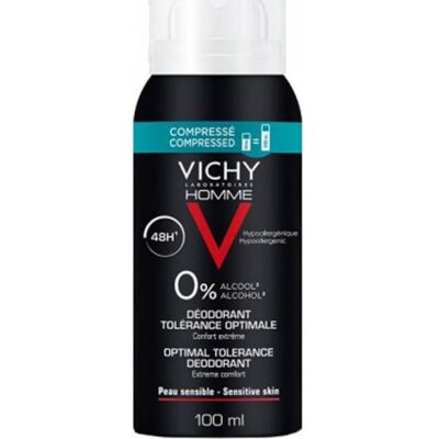 Déodorant Spray Homme Vichy 48H Hypoallergénique, Sans Alcool, Peau Sensible, 100ml - Publicité Déodorant Spray Homme Vichy 48H Hypoallergénique, Sans Alcool, Peau Sensible, 100ml - Publicité