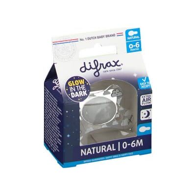 Difrax Sucette Naturelle Nuit - Sucette - Publicité Difrax Sucette Naturelle Nuit - Sucette - Publicité