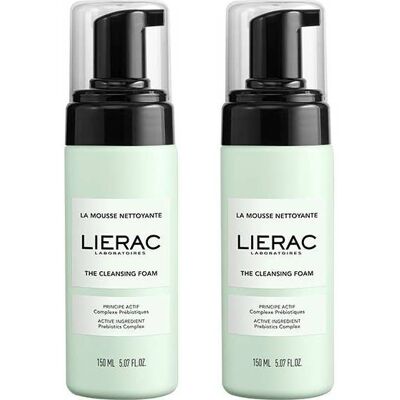 Lierac Modèle Mousse Nettoyante - Démaquillant - 2x150ml - Publicité Lierac Modèle Mousse Nettoyante - Démaquillant - 2x150ml - Publicité
