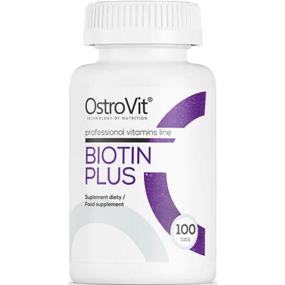 OstroVit Biotin Plus - 100 comprimés pour cheveux, peau et ongles - Publicité OstroVit Biotin Plus - 100 comprimés pour cheveux, peau et ongles - Publicité