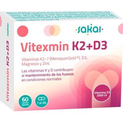 Sakai Vitexmin K2+D3 60 capsules végétales - Complément alimentaire - Publicité Sakai Vitexmin K2+D3 60 capsules végétales - Complément alimentaire - Publicité
