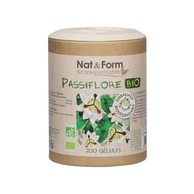 Nat & Form Passiflore Bio 200 Gélules - Complément Alimentaire - Publicité Nat & Form Passiflore Bio 200 Gélules - Complément Alimentaire - Publicité