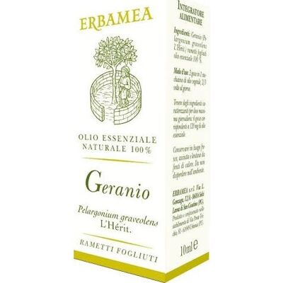 Huile essentielle de géranium Erbamea - Relaxant 10ml - Complément alimentaire - Publicité Huile essentielle de géranium Erbamea - Relaxant 10ml - Complément alimentaire - Publicité