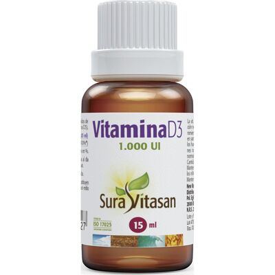 Sura Vitasan Vitamine D3 Liquide - Complément Alimentaire, 15ml - Publicité Sura Vitasan Vitamine D3 Liquide - Complément Alimentaire, 15ml - Publicité