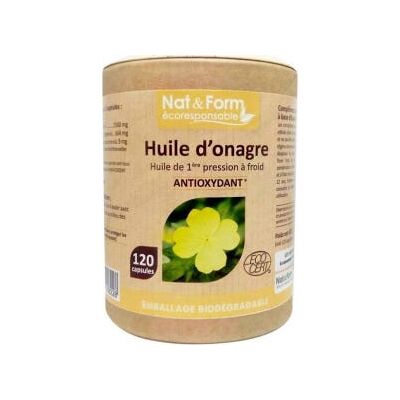 Capsules d'huile d'onagre bio Nat & Form - Complément alimentaire - Publicité Capsules d'huile d'onagre bio Nat & Form - Complément alimentaire - Publicité