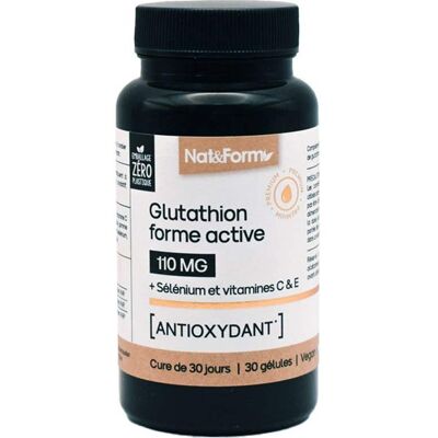 Nat&Form Glutathion Forme Active 110mg 30 Gélules - Publicité Nat&Form Glutathion Forme Active 110mg 30 Gélules - Publicité