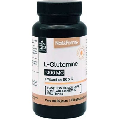 Nat&Form L-Glutamine 1000mg - Complément alimentaire - Publicité Nat&Form L-Glutamine 1000mg - Complément alimentaire - Publicité
