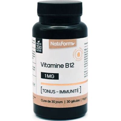 Nat & Form Vitamine B12 1mg Gélules - Complément alimentaire - Publicité Nat & Form Vitamine B12 1mg Gélules - Complément alimentaire - Publicité
