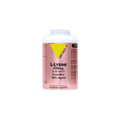 Vitall+ L-Lysine 500mg - Acide Aminé Essentiel, 120 Gélules Végétales - Publicité Vitall+ L-Lysine 500mg - Acide Aminé Essentiel, 120 Gélules Végétales - Publicité