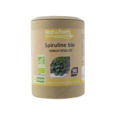 Comprimés d'spiruline bio Nat&Form - Complément alimentaire - Publicité Comprimés d'spiruline bio Nat&Form - Complément alimentaire - Publicité