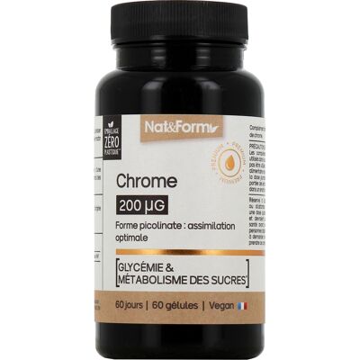 Nat&Form Chrome 200µg 60 Gélules - Publicité Nat&Form Chrome 200µg 60 Gélules - Publicité