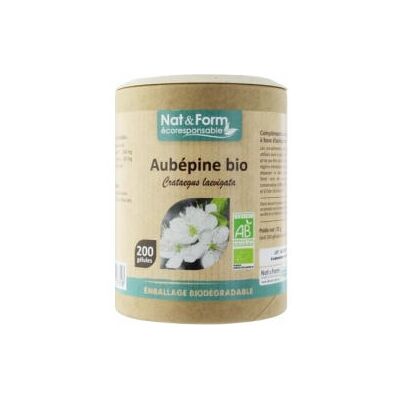 Nat & Form Aubépine Bio 200 capsules - Soutien au stress et cœur - Publicité Nat & Form Aubépine Bio 200 capsules - Soutien au stress et cœur - Publicité