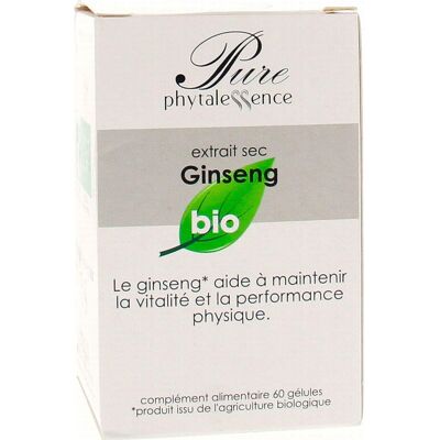 Capsules de Ginseng Biologique Phytalessence - Soutient Vitalité & Performance - Publicité Capsules de Ginseng Biologique Phytalessence - Soutient Vitalité & Performance - Publicité