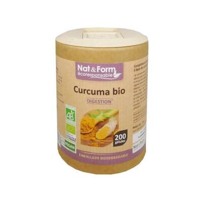 Curcuma Bio Nat & Form - 200 Gélules - Complément alimentaire - Publicité Curcuma Bio Nat & Form - 200 Gélules - Complément alimentaire - Publicité