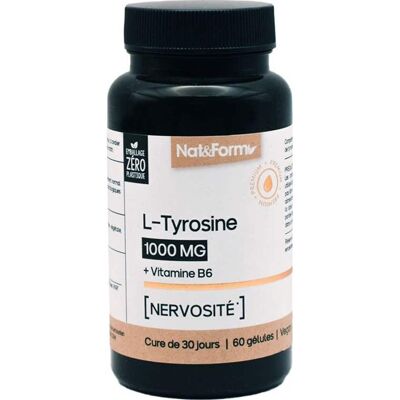 Nat&Form L-Tyrosine 1000mg + B6 - Complément alimentaire - Publicité Nat&Form L-Tyrosine 1000mg + B6 - Complément alimentaire - Publicité