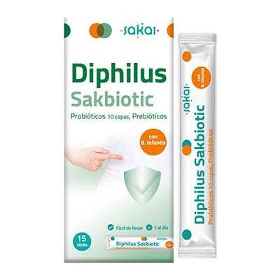 Sakai Diphilus Probiotiques - 15 Sticks - Soutient la Santé Intestinale - Publicité Sakai Diphilus Probiotiques - 15 Sticks - Soutient la Santé Intestinale - Publicité