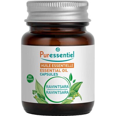 Puressentiel Huile Essentielle Ravintsara Bio 60 Capsules - Publicité Puressentiel Huile Essentielle Ravintsara Bio 60 Capsules - Publicité