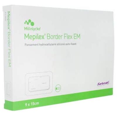 Mölnlycke Mepilex Border Flex EM 9X15cm - Pansement - Publicité Mölnlycke Mepilex Border Flex EM 9X15cm - Pansement - Publicité