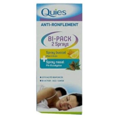 Quies - Bi-Pack Anti-Ronflement - Miel Citron - 70ml + 15ml - Spray - Publicité Quies - Bi-Pack Anti-Ronflement - Miel Citron - 70ml + 15ml - Spray - Publicité