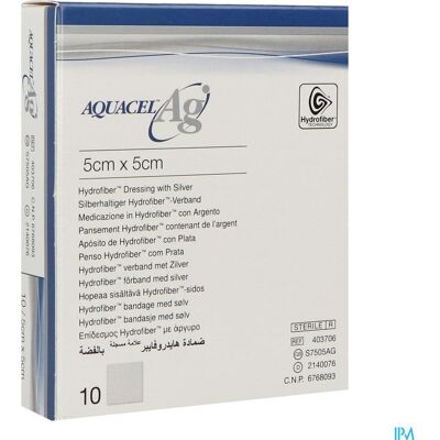 Convatec Aquacel AG Pansement 5x5cm 10unts - Publicité Convatec Aquacel AG Pansement 5x5cm 10unts - Publicité