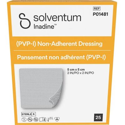 3M Solventum Inadine Pansement Non-Adhérent 5 cm x 5 cm 25 uts - Publicité 3M Solventum Inadine Pansement Non-Adhérent 5 cm x 5 cm 25 uts - Publicité